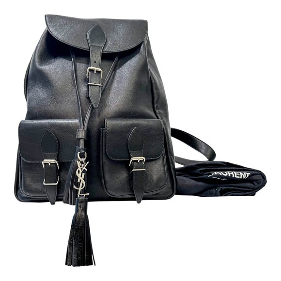 Saint Laurent Black YSL Logo Festival Backpack - Picture 1 of 16